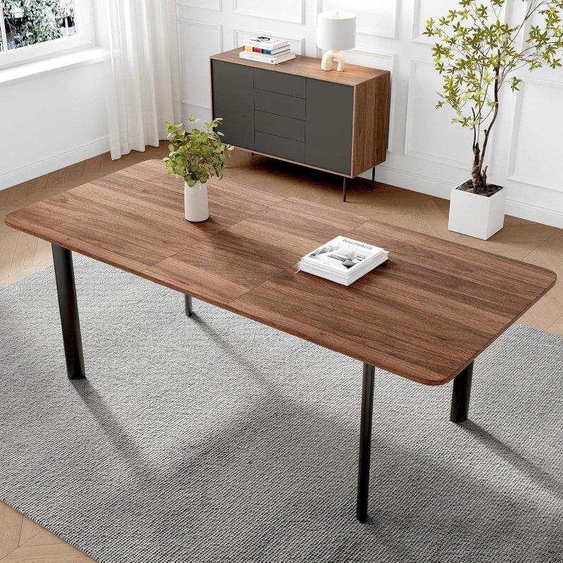 Ceviz Ahşap Açılabilir Bohem Yemek Masası - 160-200 cm - 237045