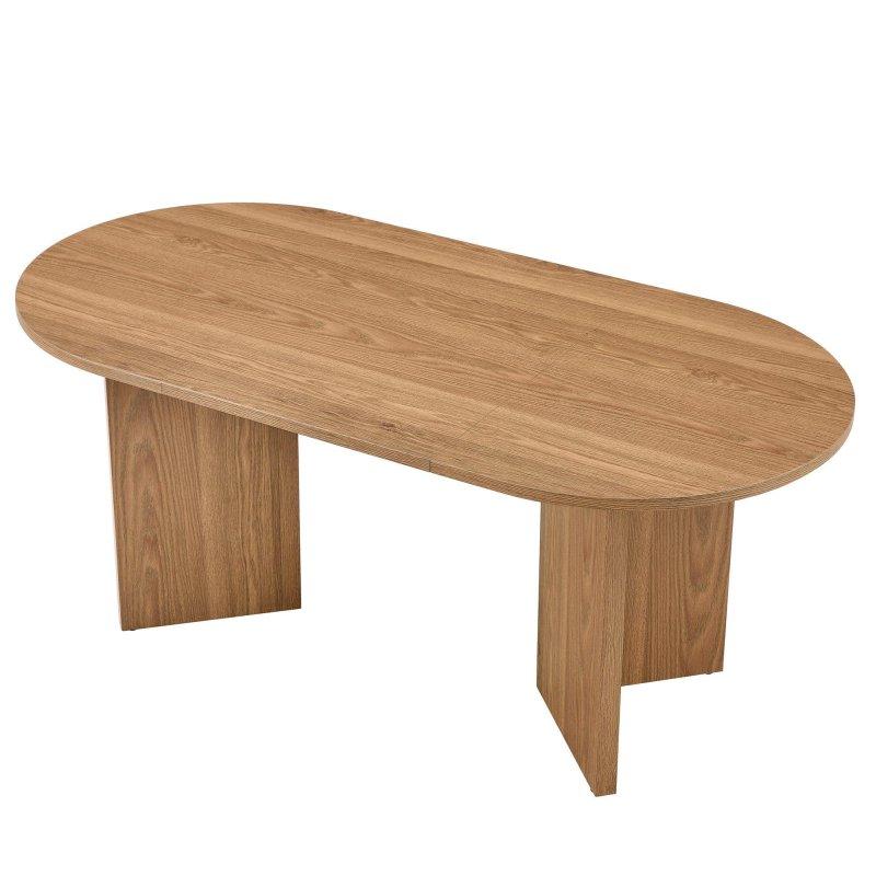 Ceviz Ahşap Oval Bohem Yemek Masası - 180x90 cm - 236015