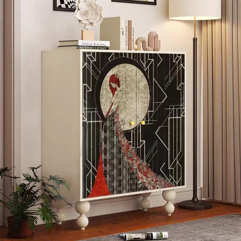 Ceviz Masif Ahşap Desenli Kapaklı 20 Çift Kapasiteli Ayakkabılık - 90x40x110 cm - 227862