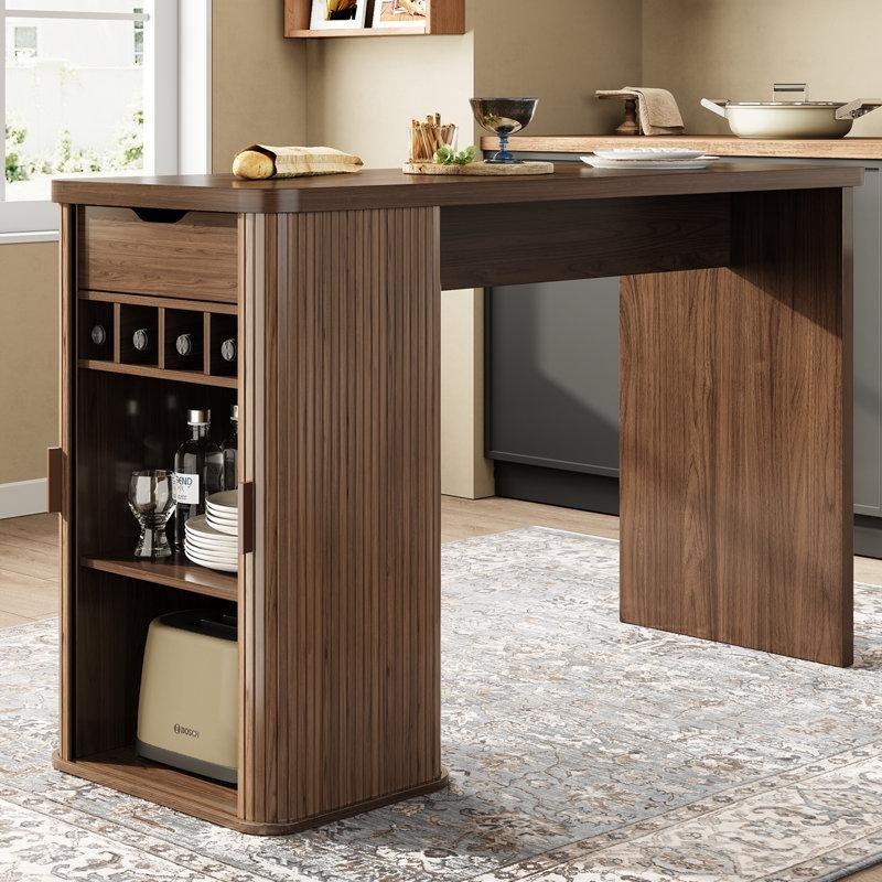 DesignRsl Ahşap Çıtalı TV Ünitesi ve LED Aydınlatmalı Oturma Odası