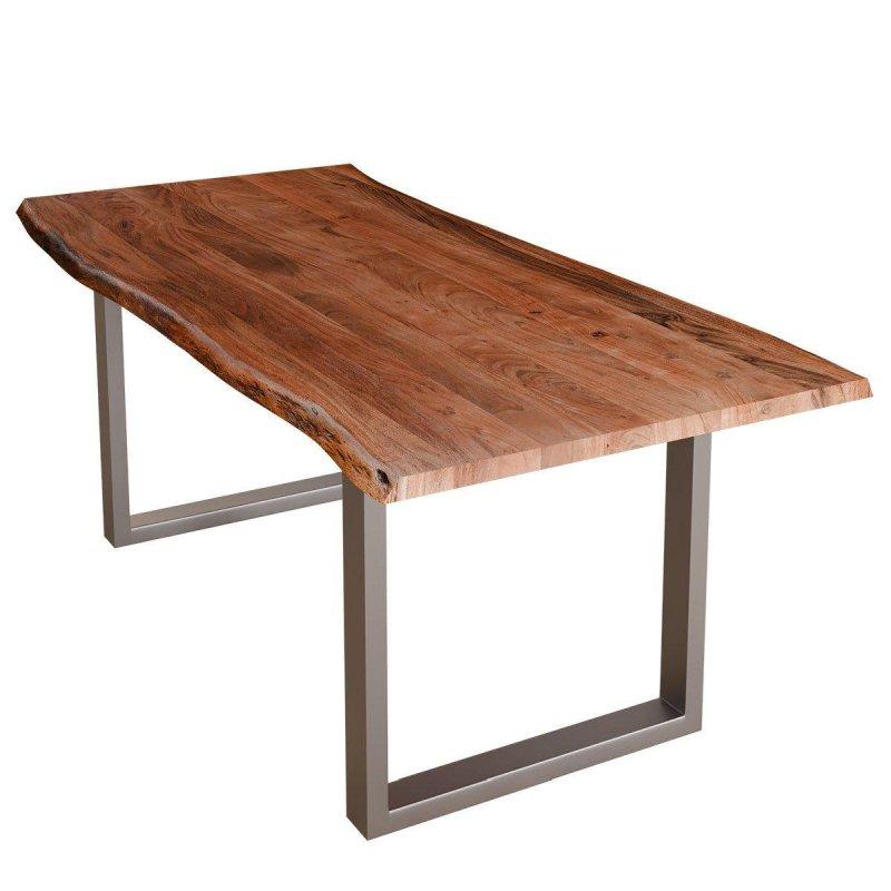 Ceviz Masif Akasya Doğal Kenarlı Metal Ayaklı Bohem Yemek Masası - 120x80 cm - 237052 Ceviz Masif Akasya Doğal Kenarlı Metal Ayaklı Bohem Yemek Masası - 120x80 cm - 237052