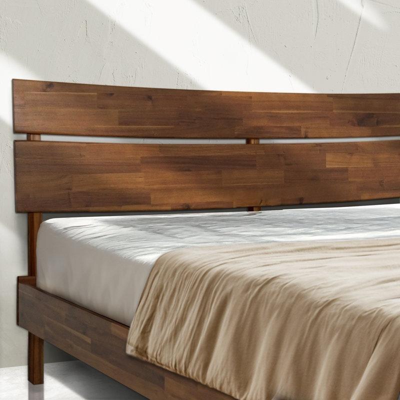 Ceviz Masif Akasya Yüksek Başlıklı Latalı Bohem Platform Karyola - 156x217 cm - 181705