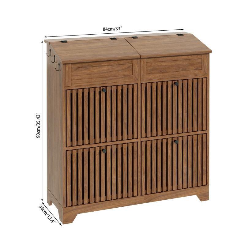 Ceviz MDF 3 Katlı Manyetik Kapaklı Sebzelik Modeli - 90 cm - 178382