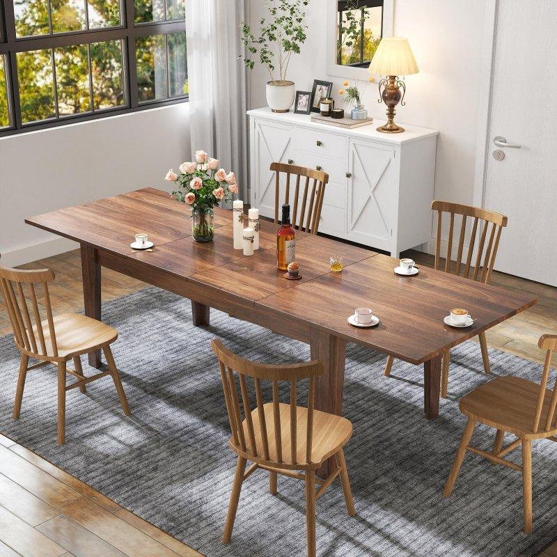 Ceviz MDF Açılabilir Bohem Yemek Masası - 271x90 cm - 237649