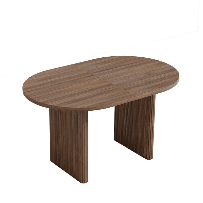 Ceviz MDF Büyüyebilen Oval Bohem Yemek Masası - 140-200 cm - 235845