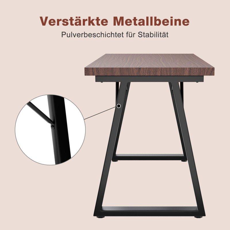 Ceviz MDF Tablalı Metal U Ayaklı Bohem Yemek Masası - 120x60 cm - 236621