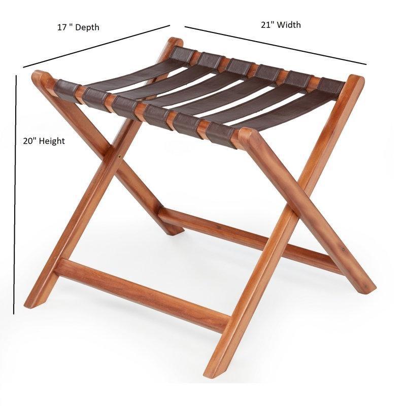 Ceviz Rengi Ahşap Katlanabilir Valiz Sehpası - 54 cm - 186997