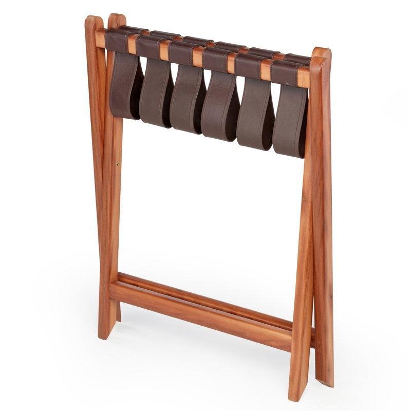 Ceviz Rengi Ahşap Katlanabilir Valiz Sehpası - 54 cm - 186997