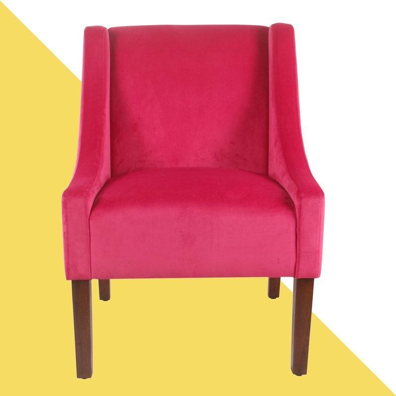 Ceviz Rengi Masif Ahşap Ayaklı Gömme Kollu Polyester Tekli Koltuk - 203581