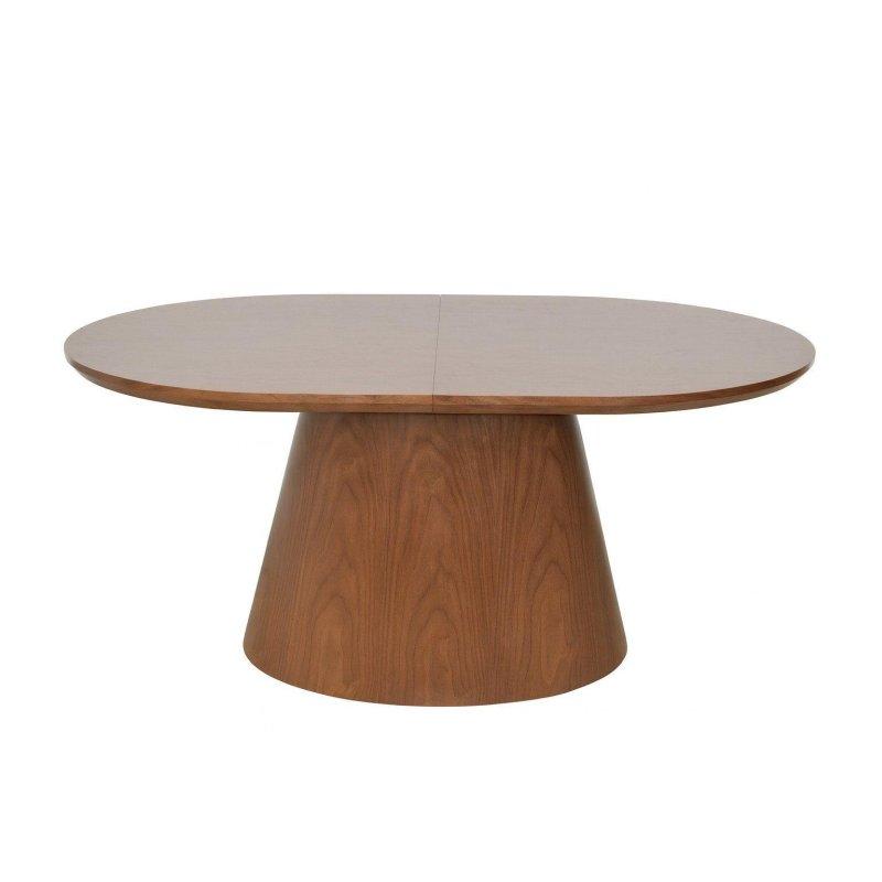 Ceviz Rengi MDF Oval Büyüyebilir Bohem Yemek Masası - 160-200 cm - 236694