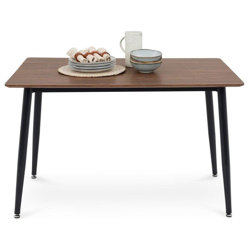 Ceviz Rengi Metal Ayaklı MDF Bohem Yemek Masası - 120x80 cm - 236671