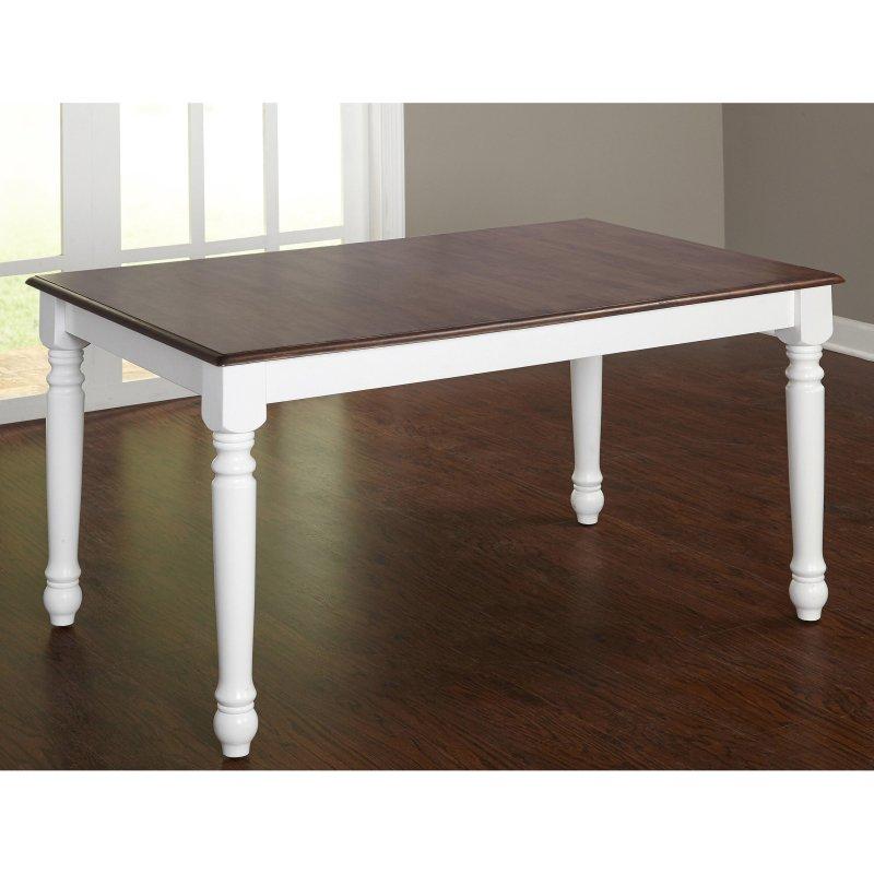 Ceviz ve Beyaz Kauçuk Ağacı Tornalı Ayaklı 6 Kişilik Dikdörtgen Bohem Yemek Masası - 153x92 cm - 238079
