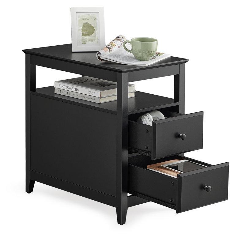 Çiçek Şekilli İki Çekmeceli ve Raflı MDF Komodin - 222758