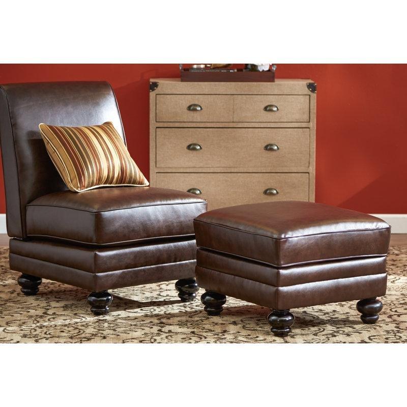 Çikolata Kahverengi Suni Deri Kolçaksız Topuz Ayaklı Tekli Koltuk - 204331