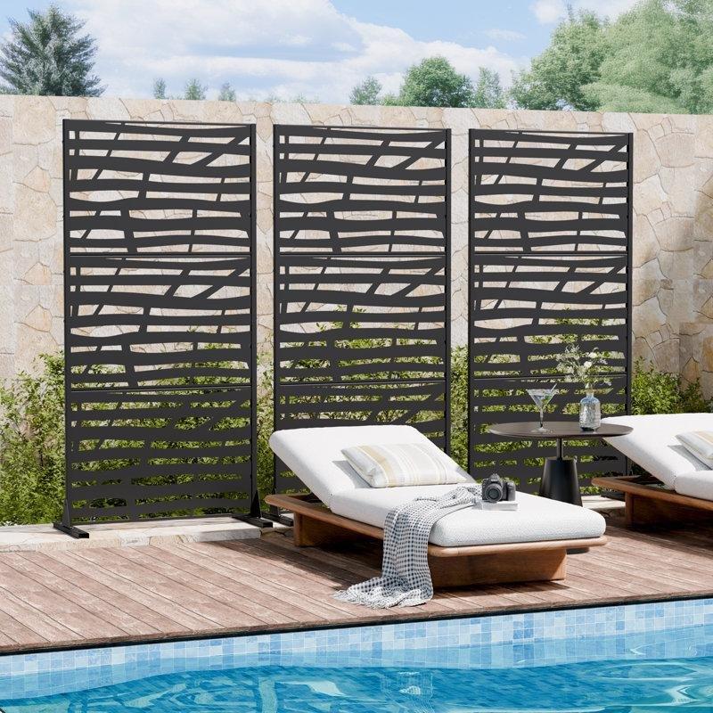 Çizilmeye Karşı Dayanıklı Galvanizli Çelik Desenli Bahçe Paravanı - 150x153 cm - 172774