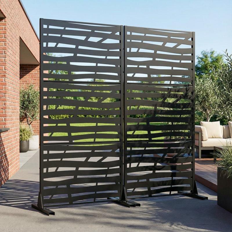 Çizilmeye Karşı Dayanıklı Galvanizli Çelik Desenli Bahçe Paravanı - 150x153 cm - 172774