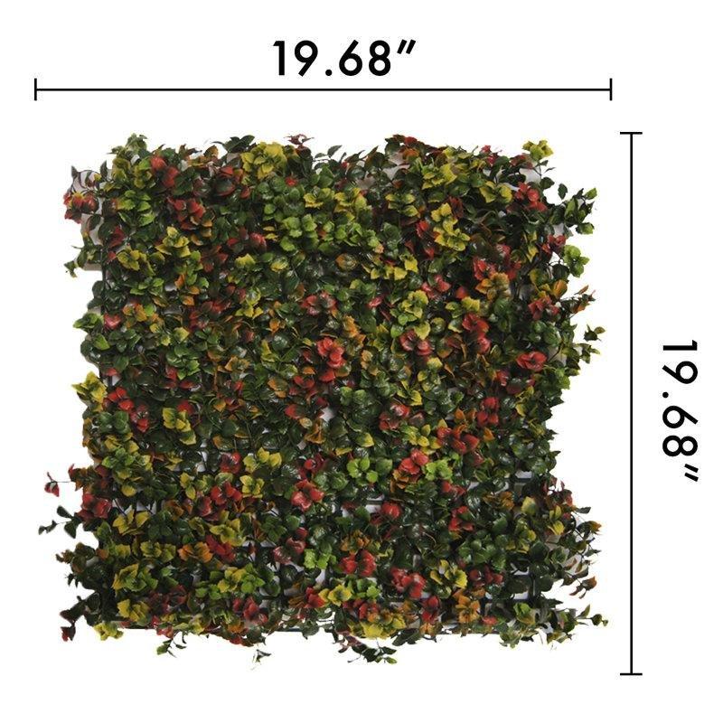 Çok Renkli PE Malzeme 4lü Set Kare Yapay Sarmaşık Çit - 50x50 cm - 170728