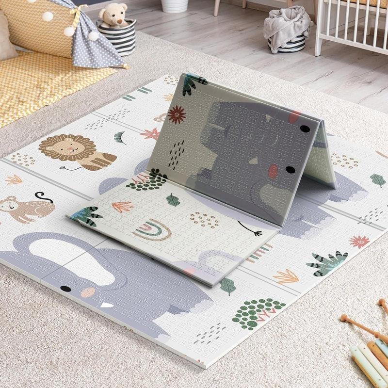 Çok Renkli XPE Köpük Katlanabilir Çift Taraflı Oyun Halısı - 150x150 cm - 182362