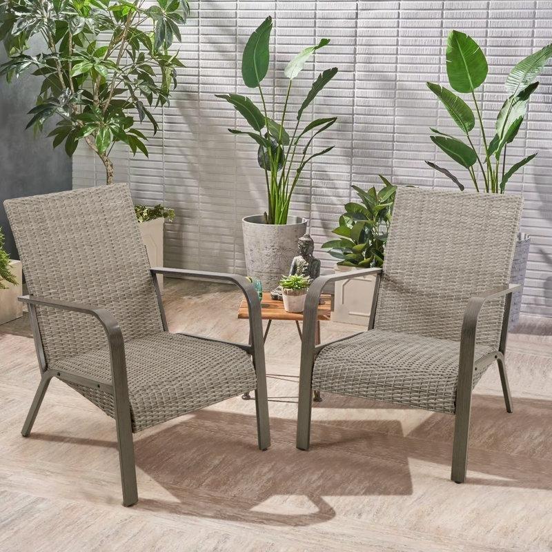 Dahili Minderli Hava Koşullarına Dayanıklı Rattan 2li Bahçe Koltuğu Seti - 174917
