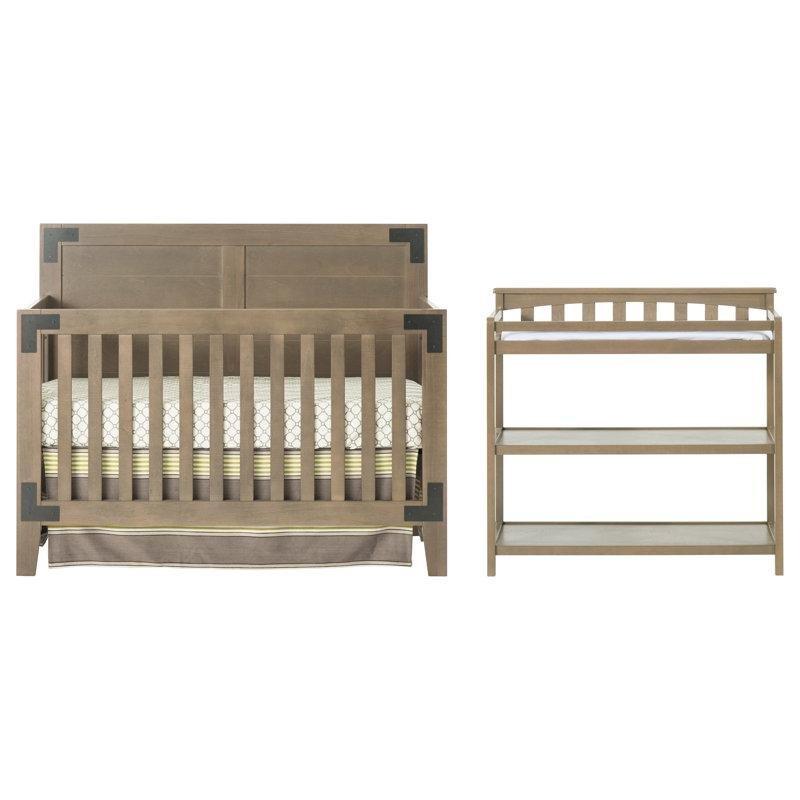 Dapper Gri Ahşap 4ü 1 Arada Dönüştürülebilir Alt Değiştirme Üniteli Bebek Odası Takımı - 180847