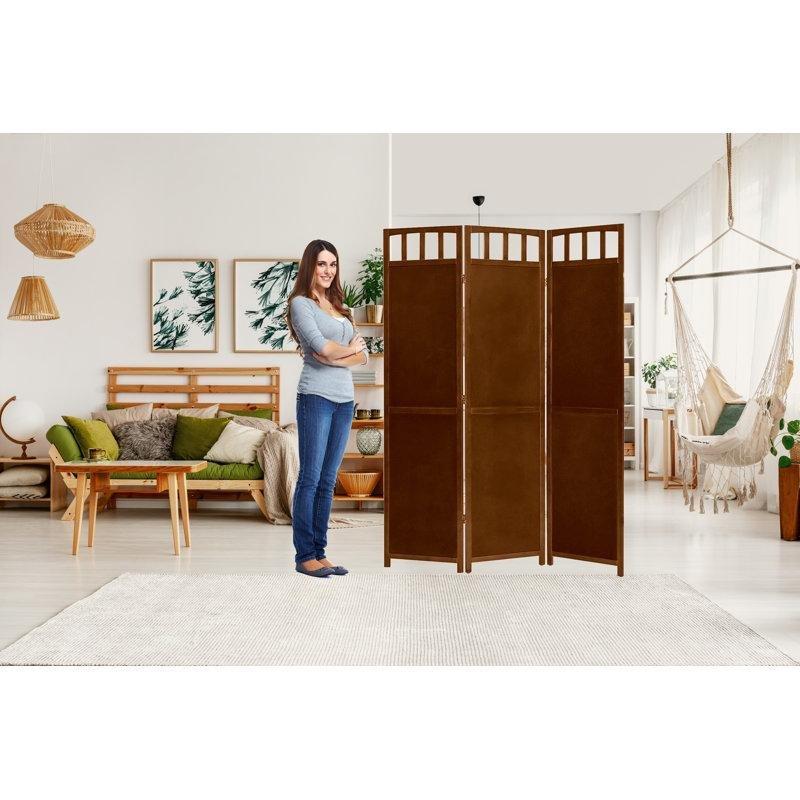 Dekoratif Kesimli Masif Ahşap Katlanır Paravan - 178x133 cm - 184482