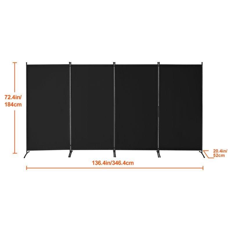 Demir Çerçeveli Katlanır 4 Panelli Portatif Paravan - 347x184 cm - 184666