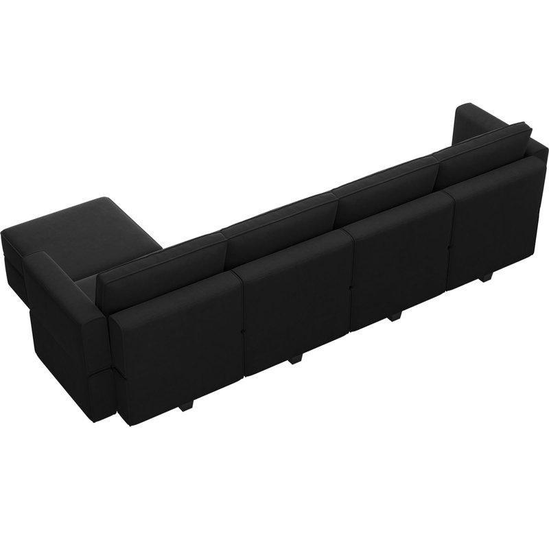 Depolama Alanlı Kadife Modüler 4 Kişilik Köşe Koltuk - 297 cm - 193570