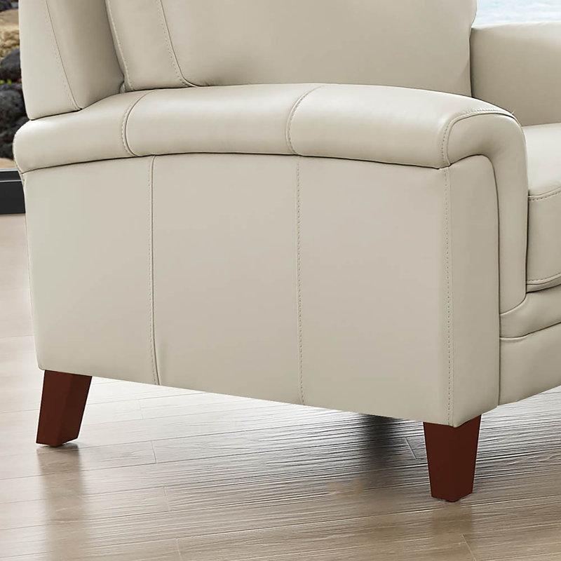 Deri Masif Ahşap Modern İkili Koltuk - 157 cm - 207148