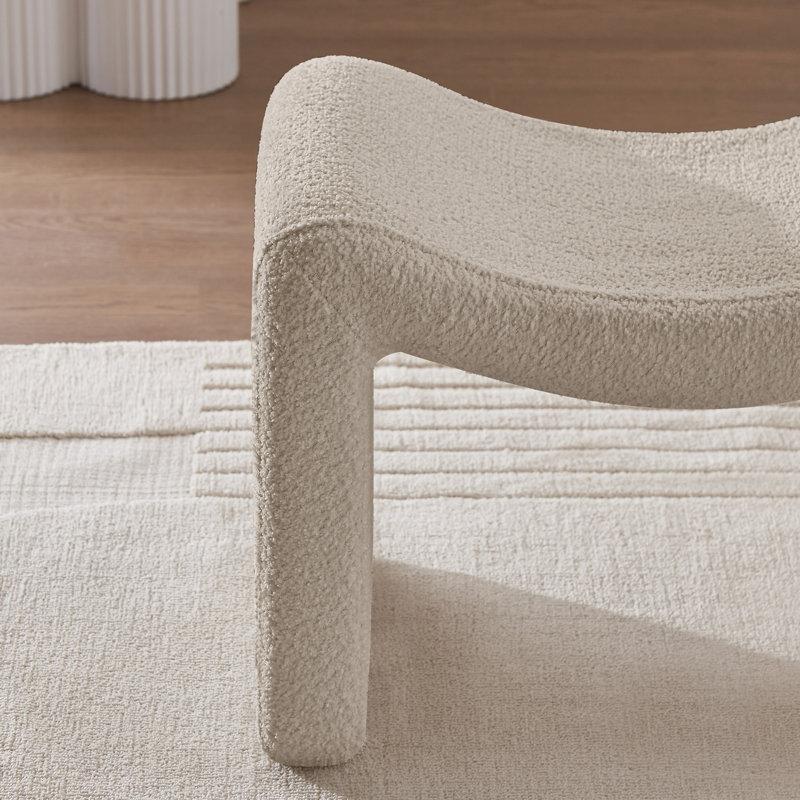 Deve Tüyü Masif Ahşap Ayaklı Puf - 55 cm - 164779