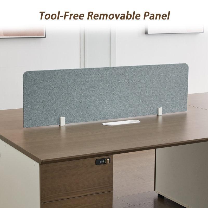 Doğal Ahşap Çelik Ayaklı Modüler 4 Kişilik Prizli Ofis Masası - 281x121 cm - 176753