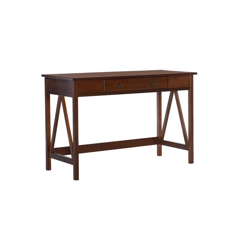 Doğal Ahşap Masif Çam Tek Çekmeceli Vintage Çalışma Masası - 117 cm - 233917