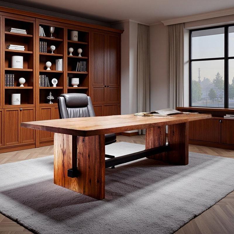 Doğal Ahşap Rengi Masif Çam Dikdörtgen Ofis Masası - 220x90 cm - 177074