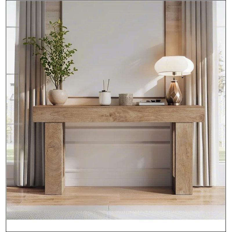 Doğal Ahşap Rengi Masif Kır Evi Tarzı Ekstra Uzun Koltuk Arkası Dresuar - 161 cm - 217268