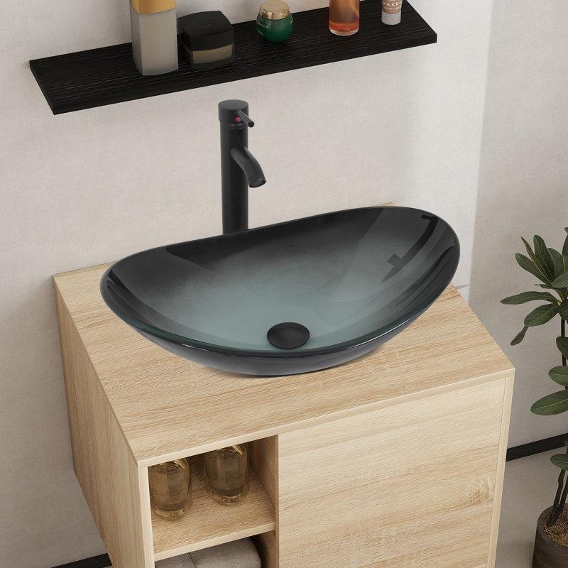 Doğal Ahşap Rengi MDF Duvara Monte Aynalı Banyo Lavabo Dolabı - 61 cm - 201596