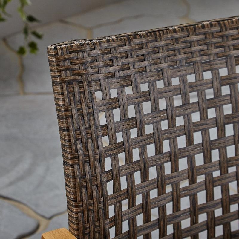 Doğal Akasya Ağacı El Örgüsü Rattan 2 Kişilik Bahçe Takımı - 210173