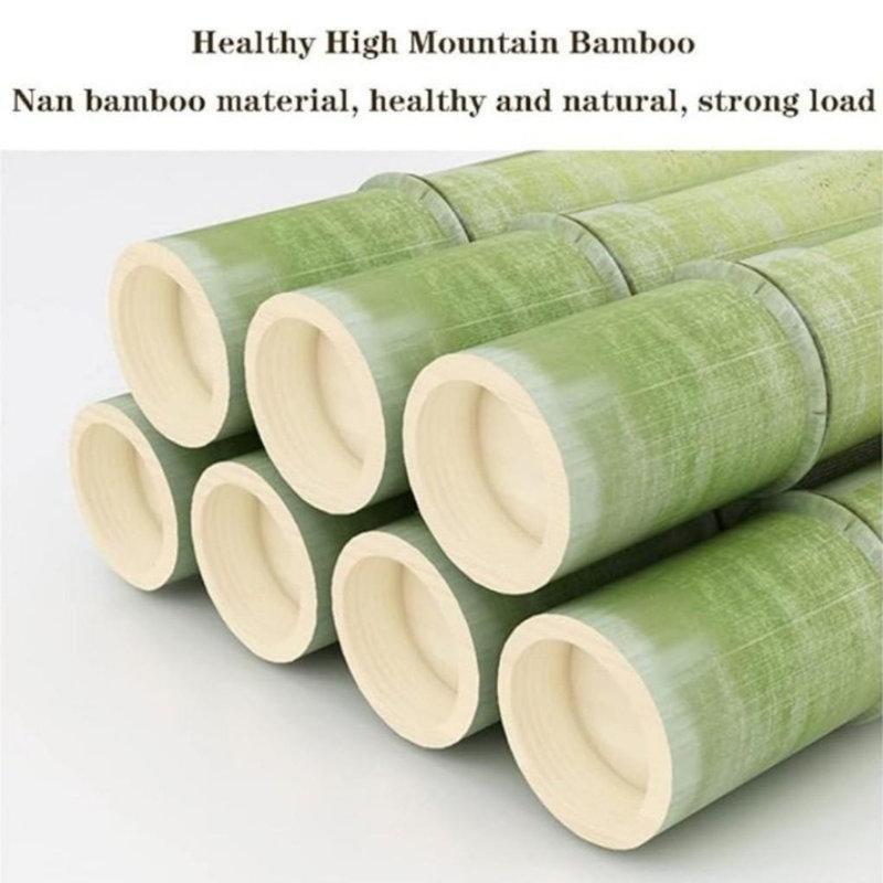Doğal Bambu Raflı Askı Çubuklu Ayaklı Askılık - 101 cm - 165391