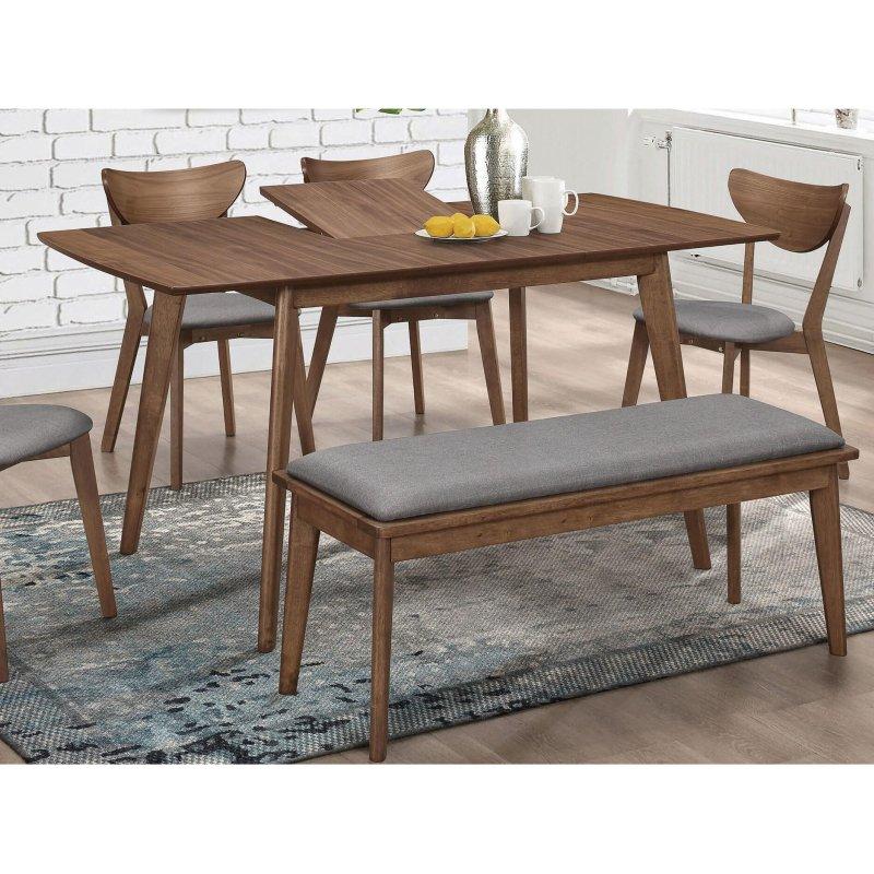 Doğal Ceviz Kelebek Mekanizmalı Açılabilir Bohem Yemek Masası - 121x81 cm - 237635