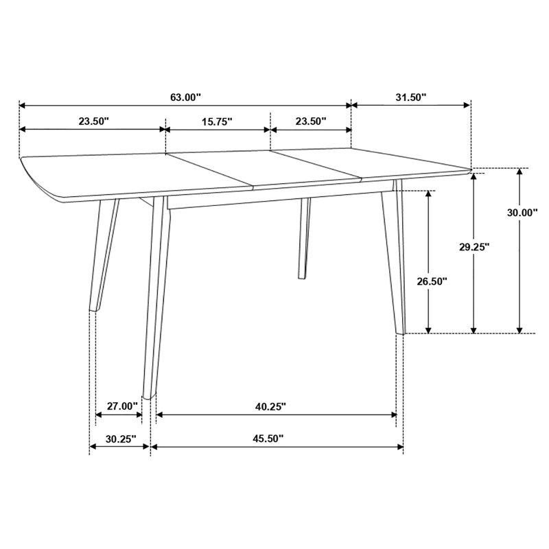 Doğal Ceviz Kelebek Mekanizmalı Açılabilir Bohem Yemek Masası - 121x81 cm - 237635