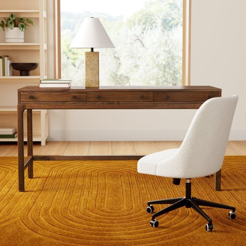 Doğal Ceviz Masif Ahşap 3 Çekmeceli Vintage Çalışma Masası - 152 cm - 234497
