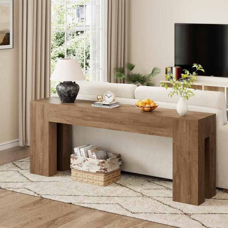 Doğal Kahverengi MDF Çift Ayaklı Kır Evi Koltuk Arkası Dresuar - 201 cm - 217815