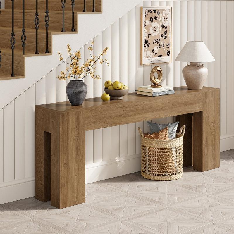 Doğal Kahverengi MDF Çift Ayaklı Kır Evi Koltuk Arkası Dresuar - 201 cm - 217815