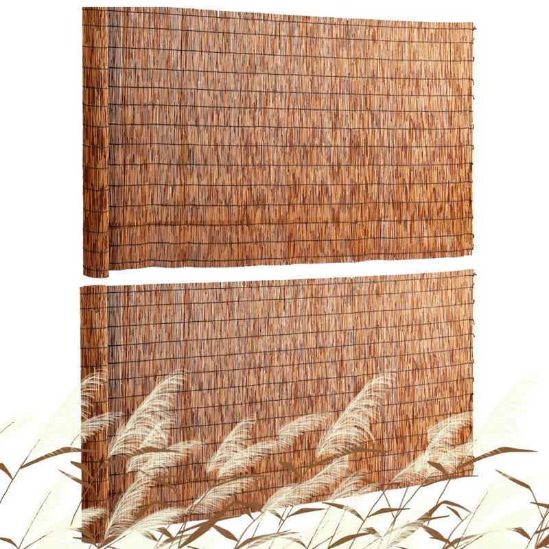 Doğal Kamış Mahremiyet Sağlayan 2li Set Balkon Çiti - 122x488 cm - 174717