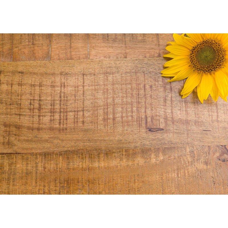 Doğal Mango Ağacı Antrasit Mat X Ayaklı Doğal Kenarlı Bohem Yemek Masası - 240x100 cm - 235907