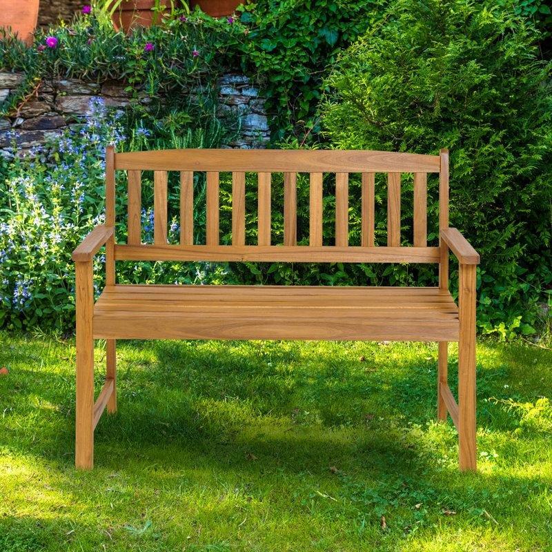 Doğal Masif Akasya Kolçaklı Bahçe Bankı - 110 cm - 172548