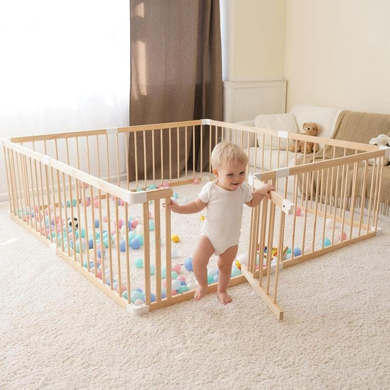 Doğal Masif Çam Kapılı Modüler Bebek Çocuk Oyun Alanı - 181544
