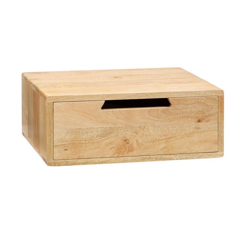 Doğal Masif Mango Ağacı Duvara Monte Tek Çekmeceli Komodin - 51 cm - 224380