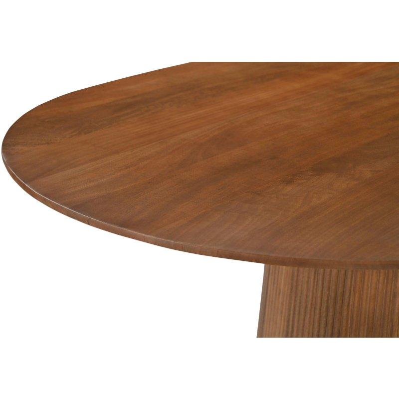 Doğal Masif Mango Ağacı Sütun Ayaklı Oval Bohem Yemek Masası - 180x100 cm - 235948