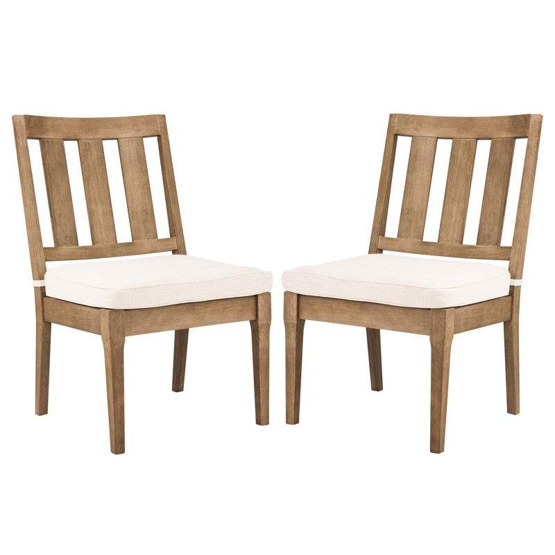 Doğal Masif Okaliptüs Ağacı Minderli Dikdörtgen 4 Kişilik Bahçe Masa Takımı - 207x109 cm - 213185