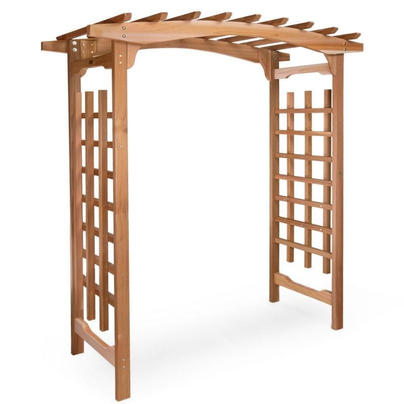 Doğal Masif Sedir Ağacı Pagoda Tasarım Kafes Panelli Bahçe Kemeri - 181x92x221 cm - 178929