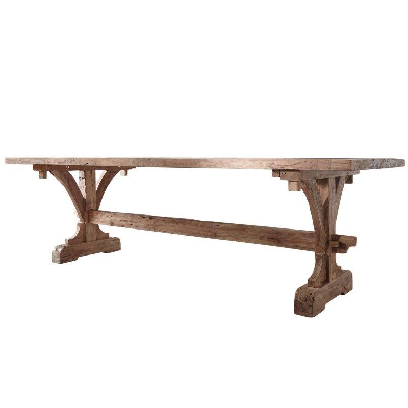 Doğal Masif Tik İşlem Görmemiş Bohem Yemek Masası - 270x100 cm - 235759
